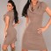 Robe-pull femme taupe