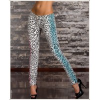 Pantalon Slim femme motif léopard 